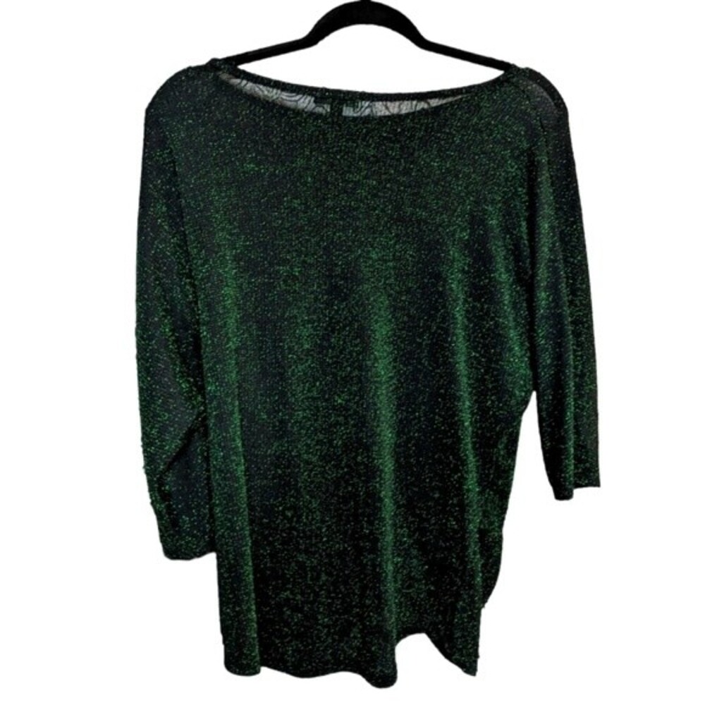 Green Glittering Chic Cozy Sparkly Shiny Glam Olivia blu sweater Size Small - Picture 1 of 6